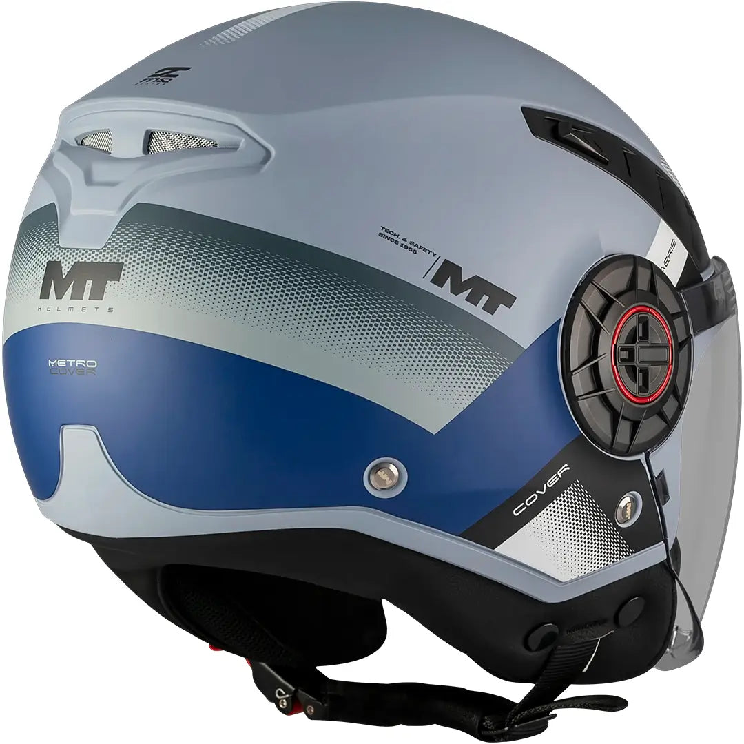 MT Aeris Cover C2 Helmet - Matte Gray/Blue