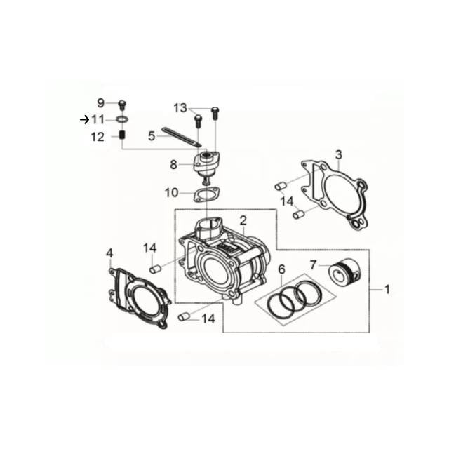 Tórica tensor distribución SYM Symphony SR 125 14524-H6T-000