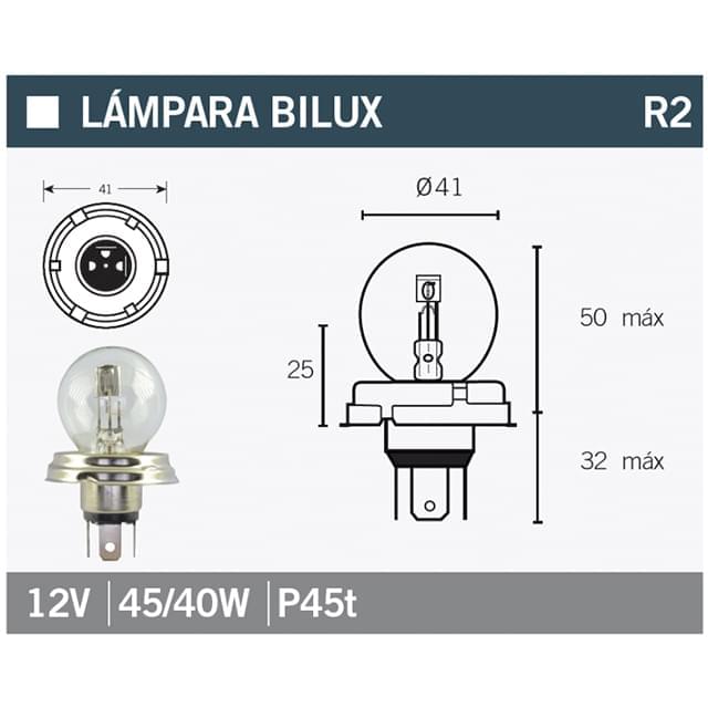 Lâmpada P45T 12V 45/40W Bilux Vparts