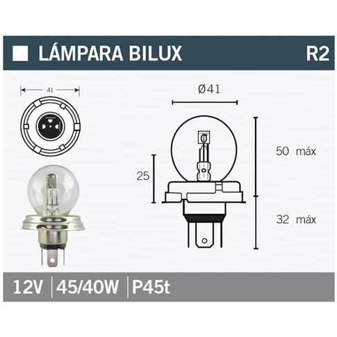 Lâmpada P45T 12V 45/40W Bilux Vparts