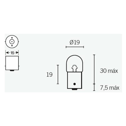 Lâmpada BA15S 12V 5W T16 Tecnium