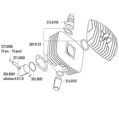 Cilindro Polini S6000 79,5cc Sachs 5V