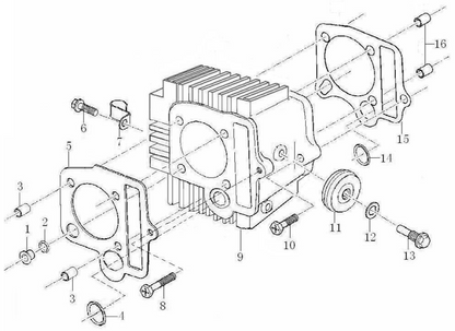 Casquillo centrador cárter Ø8x12x6,3 Pitbike motor semi-auto 88 Zongshen