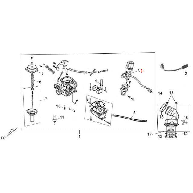 Starter carburador SYM Symphony SR 125 euro 3