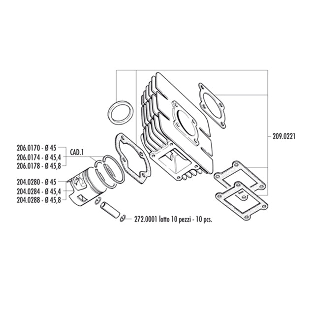 Cilindro Polini Hierro 63cc Yamaha DT AC