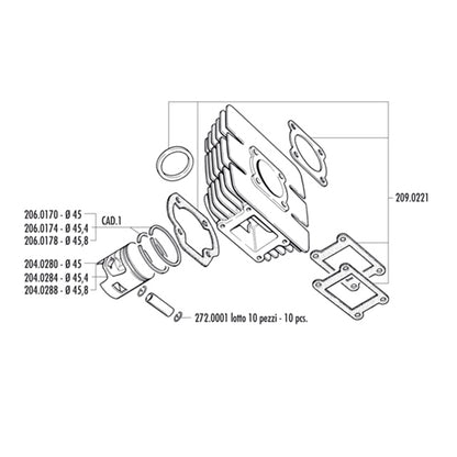 Cilindro Polini Hierro 63cc Yamaha DT AC
