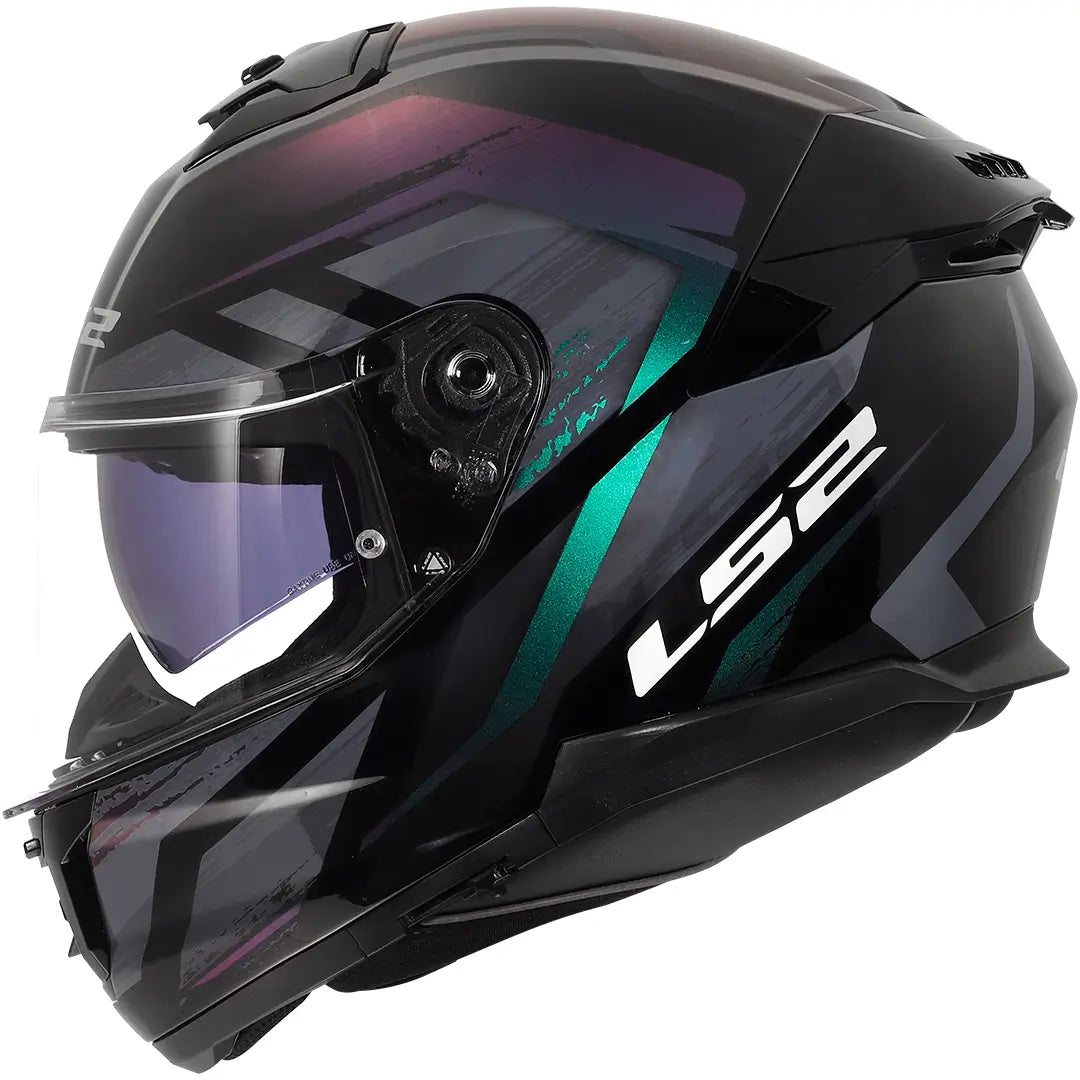LS2 FF808 Stream II Fury Helmet - Black/Chameleon Gloss