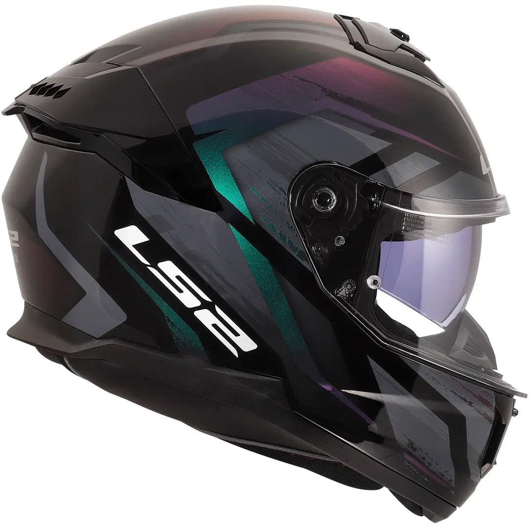 LS2 FF808 Stream II Fury Helmet - Black/Chameleon Gloss