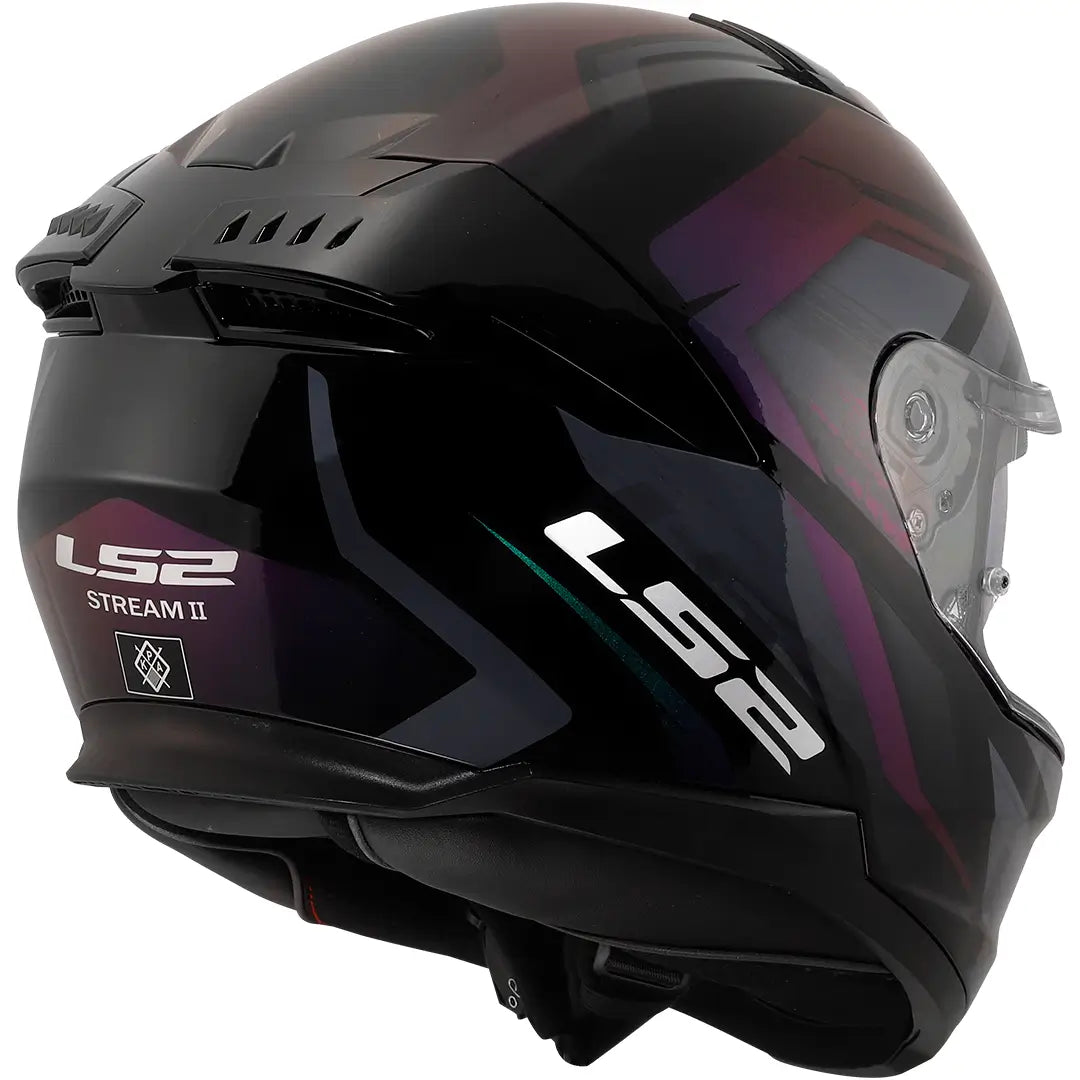 LS2 FF808 Stream II Fury Helmet - Black/Chameleon Gloss