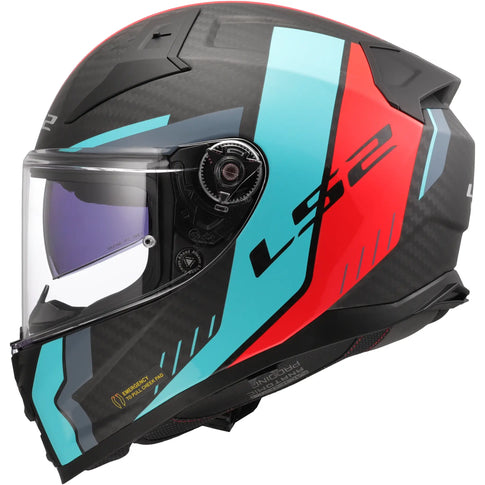 Casco LS2 FF811 Vector II Carbon Grid - Azul/Rojo