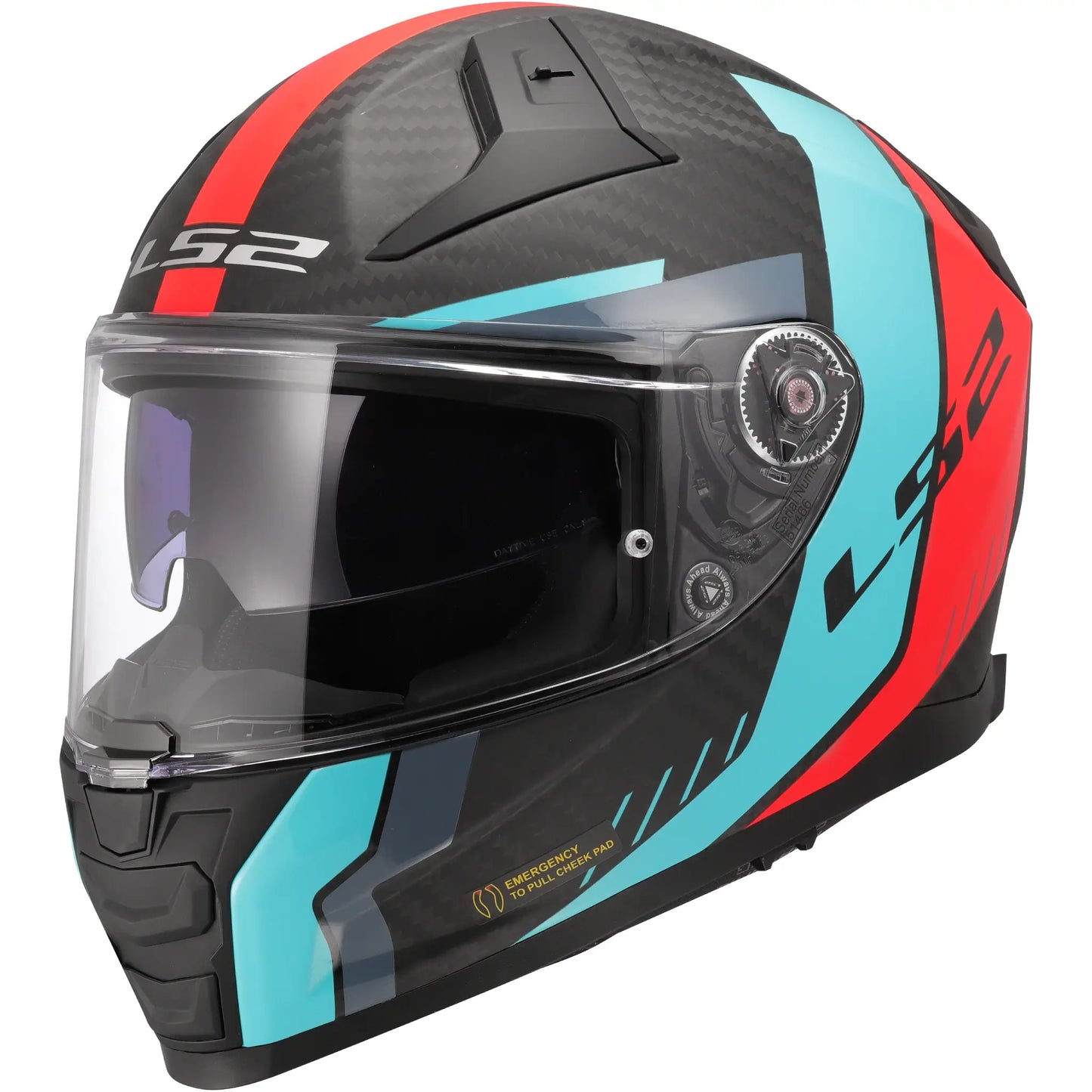 Casco LS2 FF811 Vector II Carbon Grid - Azul/Rojo