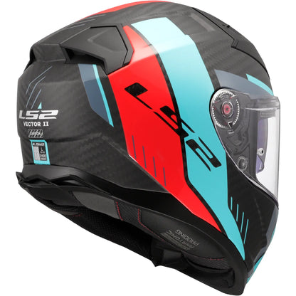 Casco LS2 FF811 Vector II Carbon Grid - Azul/Rojo