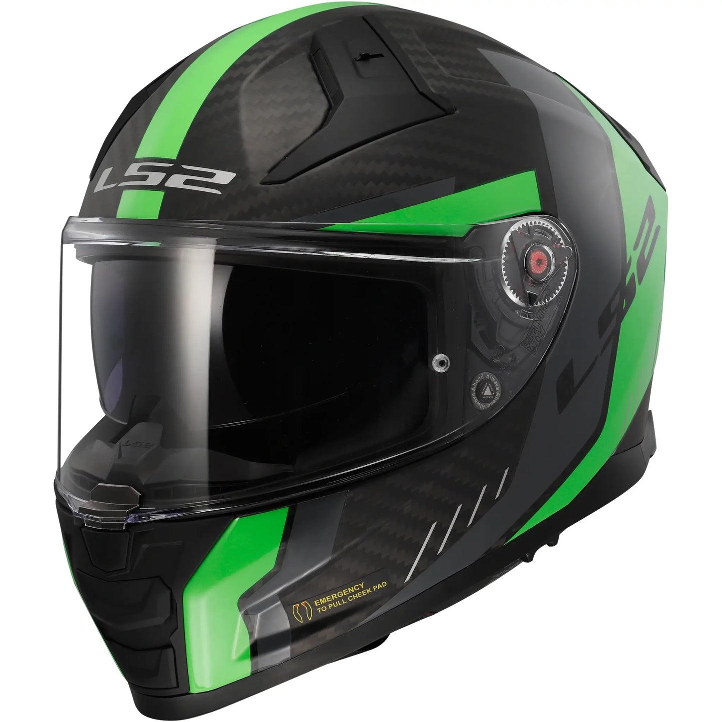 Casco LS2 FF811 Vector II Carbon Grid - Negro/Verde Mate