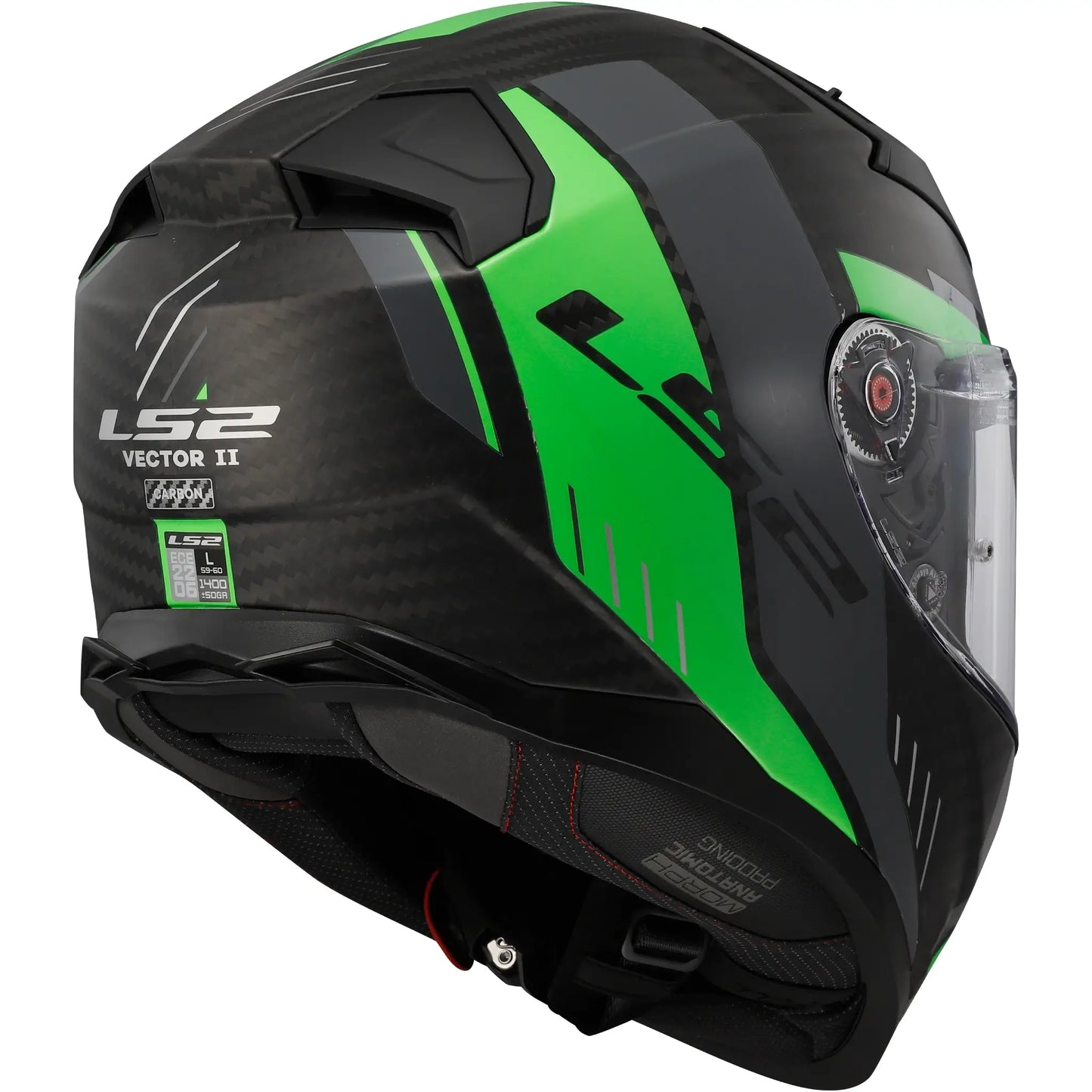 Casco LS2 FF811 Vector II Carbon Grid - Negro/Verde Mate