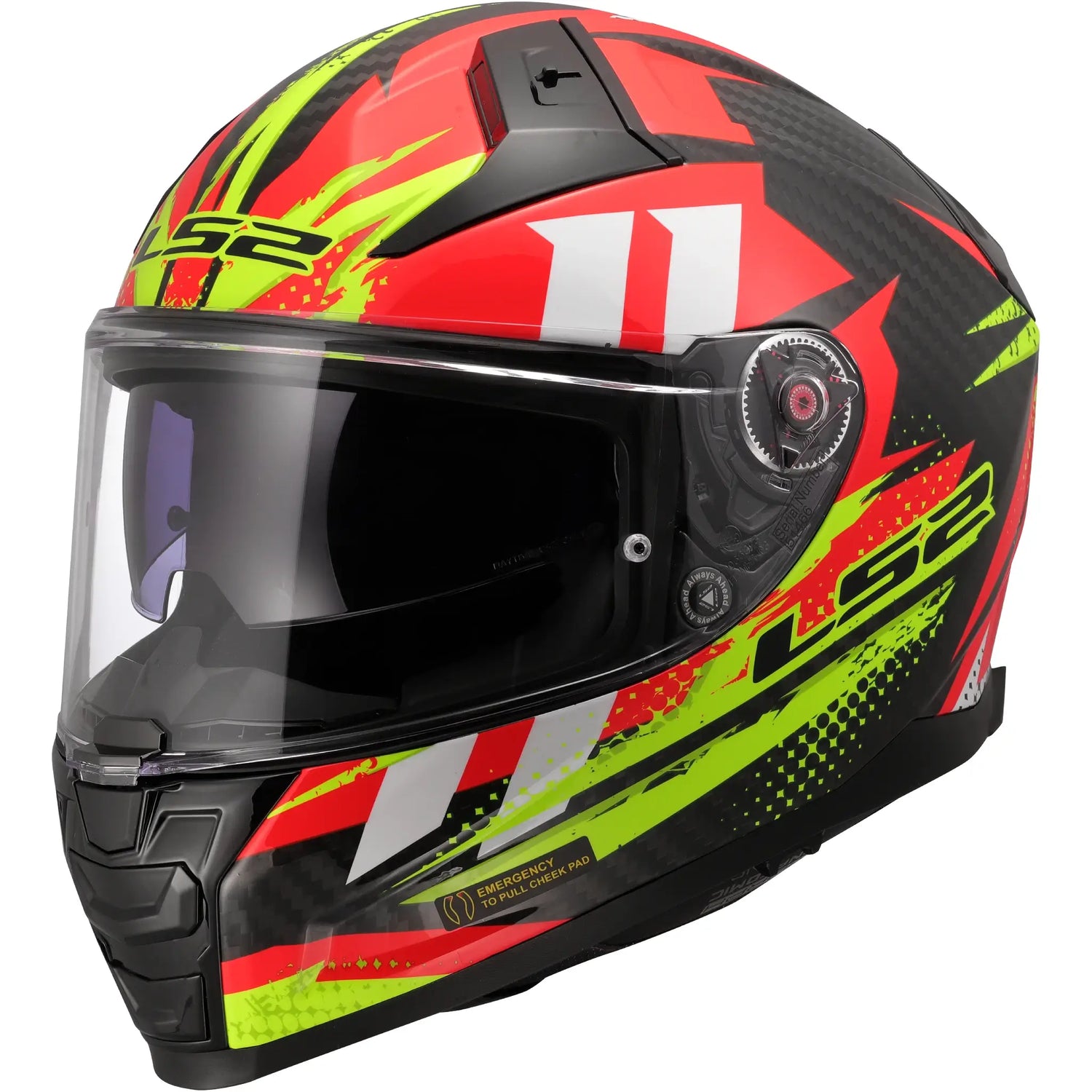 Casco LS2 FF811 Vector II Carbon Tantic - Rojo/Amarillo Brillo