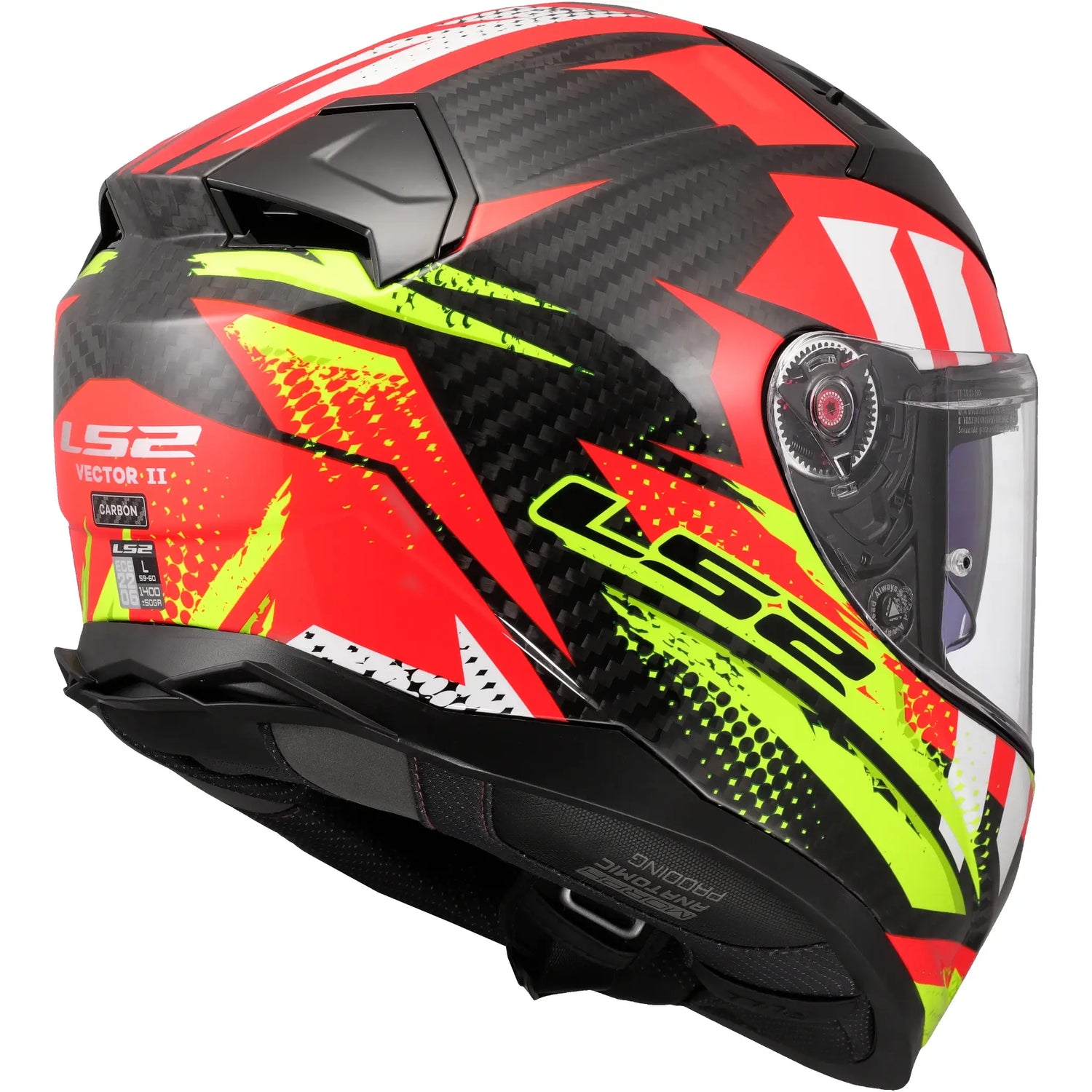 Casco LS2 FF811 Vector II Carbon Tantic - Rojo/Amarillo Brillo