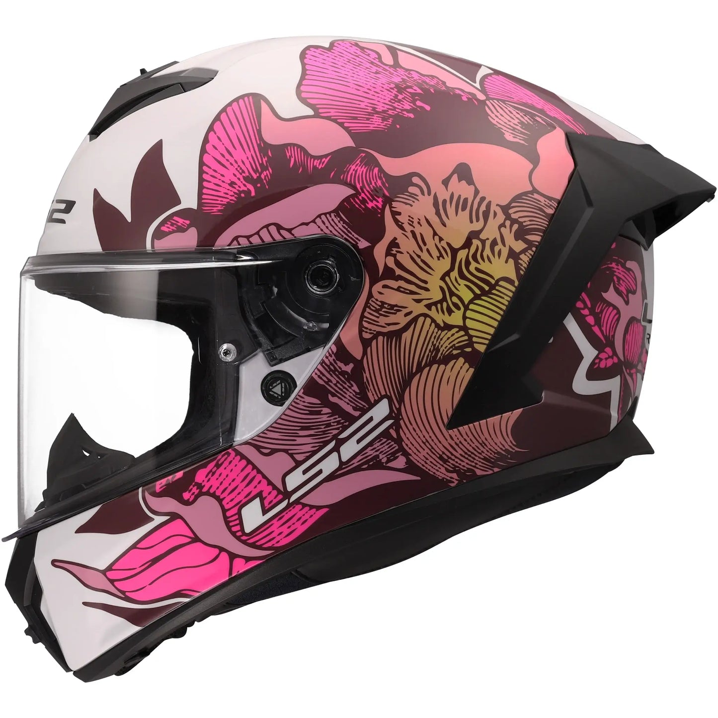 Casco LS2 FF820 Rapid III Poppies II - Blanco/Rosa Brillo