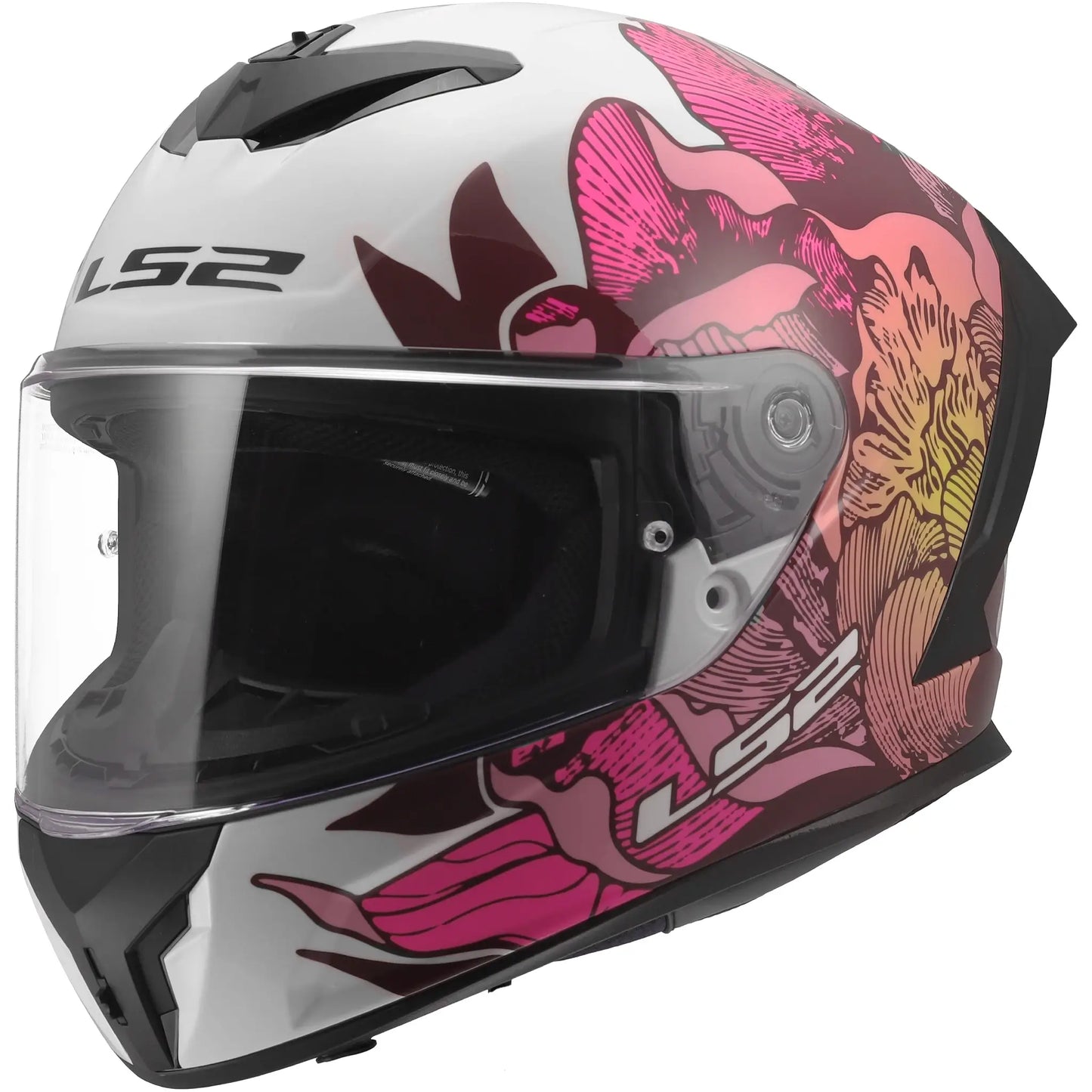 Casco LS2 FF820 Rapid III Poppies II - Blanco/Rosa Brillo