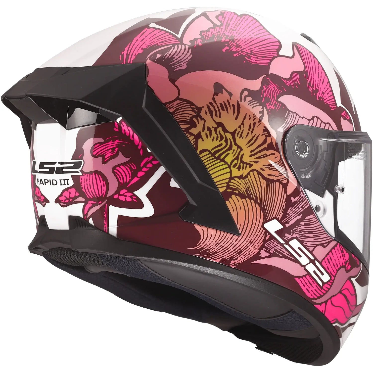 Casco LS2 FF820 Rapid III Poppies II - Blanco/Rosa Brillo