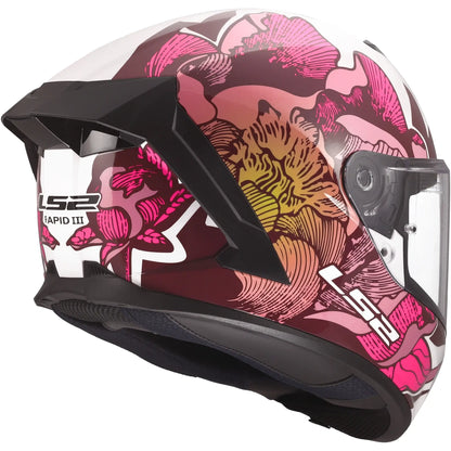 Casco LS2 FF820 Rapid III Poppies II - Blanco/Rosa Brillo