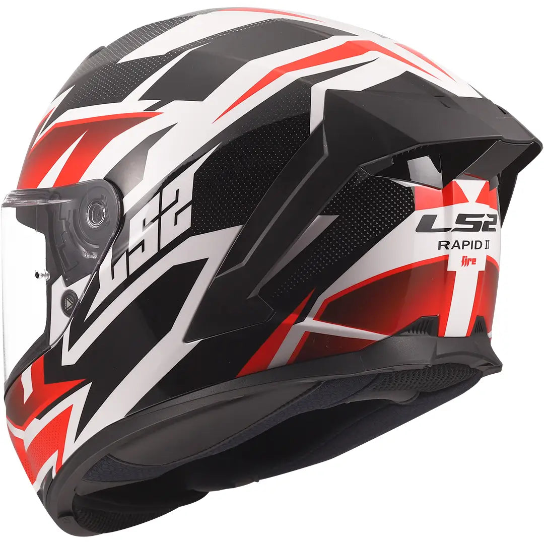 LS2 FF820 Rapid III Xtrem Helmet - Black/White/Red Gloss