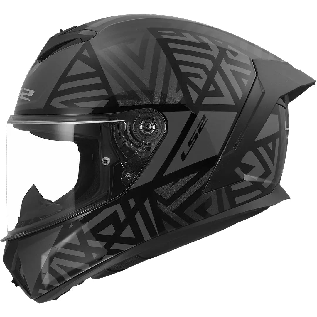 Casco LS2 FF820 Rapid III Labyrinth - Negro/Gris Brillo
