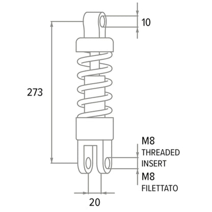 Amortiguador Minarelli horizontal / vertical 273mm Polini
