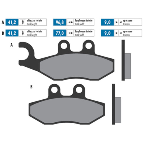 Pastillas de freno Aprilia RS 50 / Gilera Runner 125 For Race Polini - orgánicas 174.0041