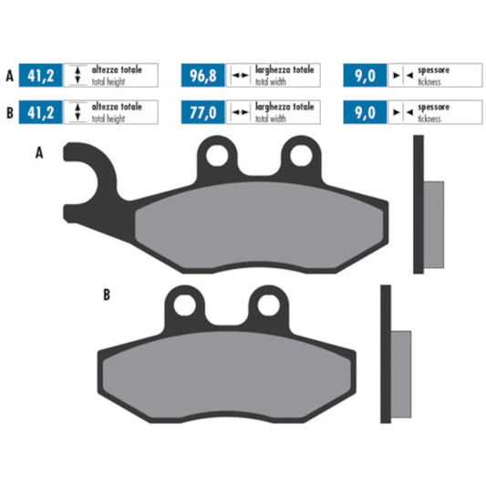 Pastillas de freno Aprilia RS 50 / Gilera Runner 125 For Race Polini - orgánicas 174.0041