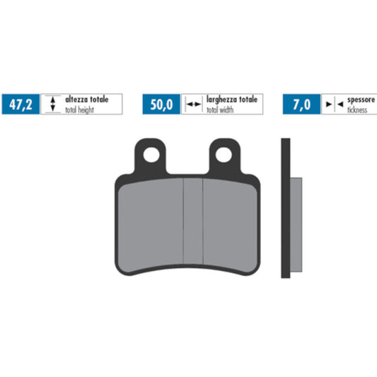 Rear brake pads Yamaha DTR 50 / Rieju RS2 For Race Polini - organic