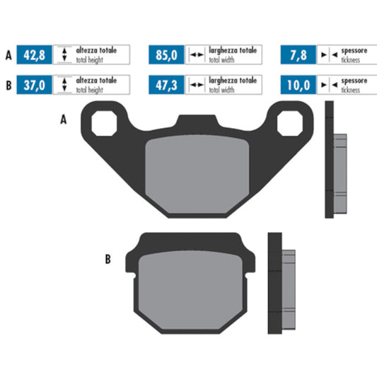 Pastillas de freno Kawasaki KX / Suzuki RM 80 For Race Polini - orgánicas 174.0075