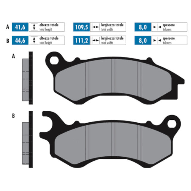 Pastillas de freno delanteras Honda SH Mode 125 / PCX For Race Polini - orgánicas 174.0130
