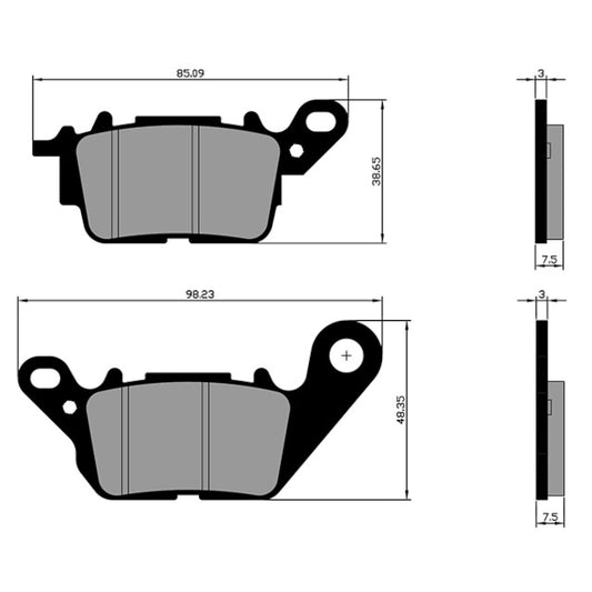 Pastillas de freno delanteras Yamaha N-Max 125/155cc For Race Polini - orgánicas 174.0182