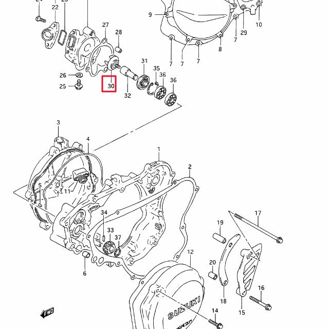 Eje bomba de agua Suzuki RM 125 01-06 17491-43D01-000