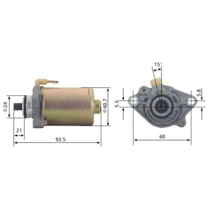 Motor de arranque 12V 0.15KW 11 dientes rotación Izquierda SGR