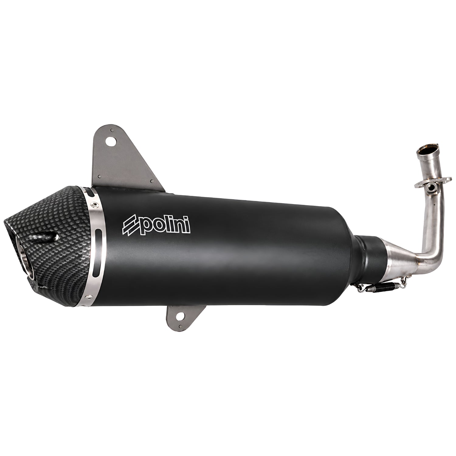 Escape Polini Vespa GTS 300 Euro 5 2021-2024 Evolution con acabado carbono, colector racing inox y silenciador aluminio negro. 190.0077