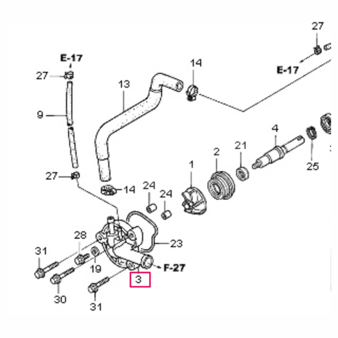 Tapa bomba de agua Honda SH 125/150 01-04 19220-KGF-910