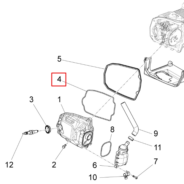 Junta da tampa das válvulas Piaggio Liberty 125-150 3V / Vespa Primavera 125-150 3V