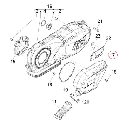 Cubierta entrada de aire Piaggio Vespa GTS / GTS Super 125/150 4T LC iGet euro 4 1A006851