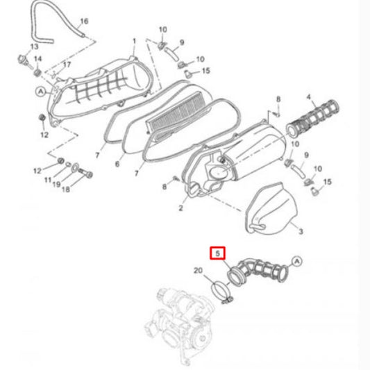 Tobera filtro aire Yamaha X-max 125 06-09 1B9-E4453-0000