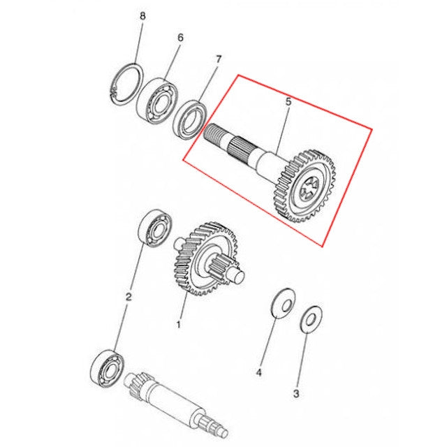 Eje de transmisión secundaria Yamaha Aerox 50 >2016