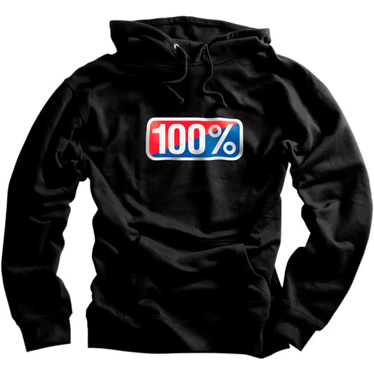 Sudadera 100% Classic Pullover Hoodie Fleece - Negro