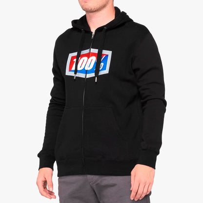 Sudadera 100% Official Zip Hoodie Fleece - Negro