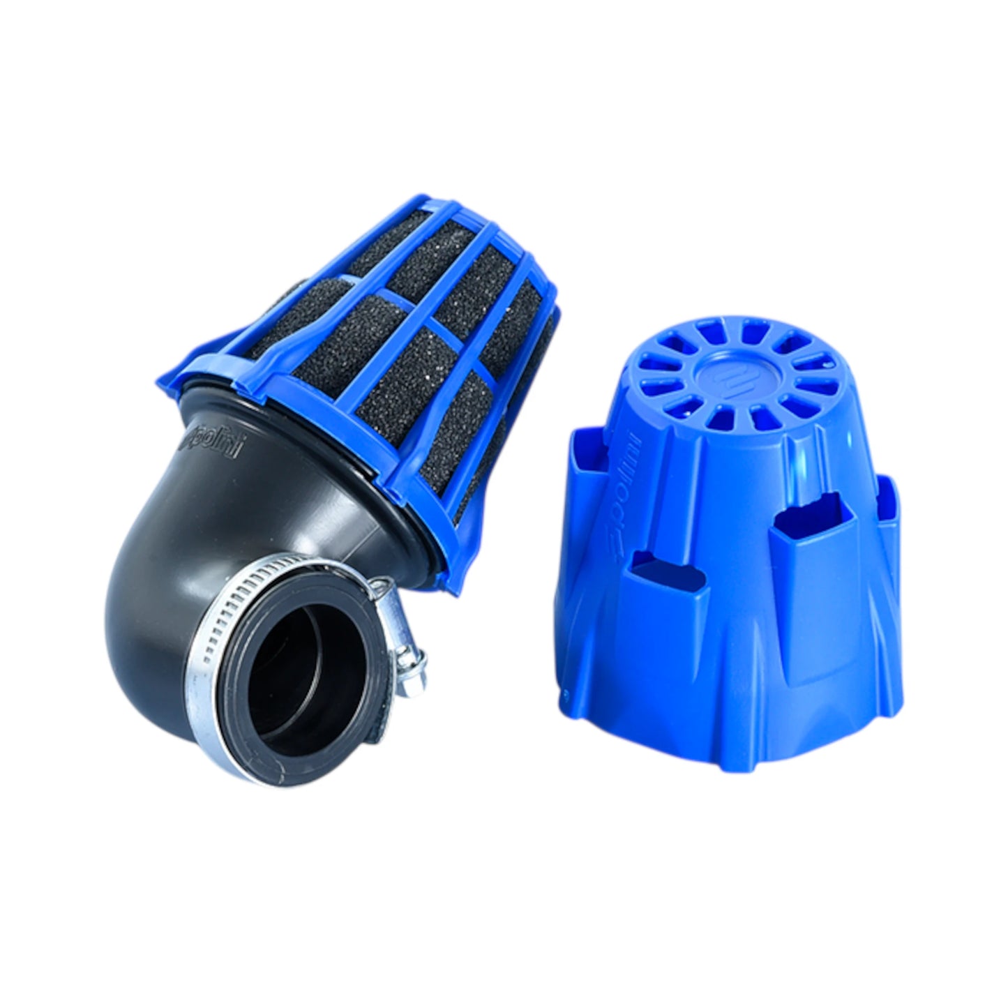 Filtro de aire curvado 90º Airbox Polini - azul