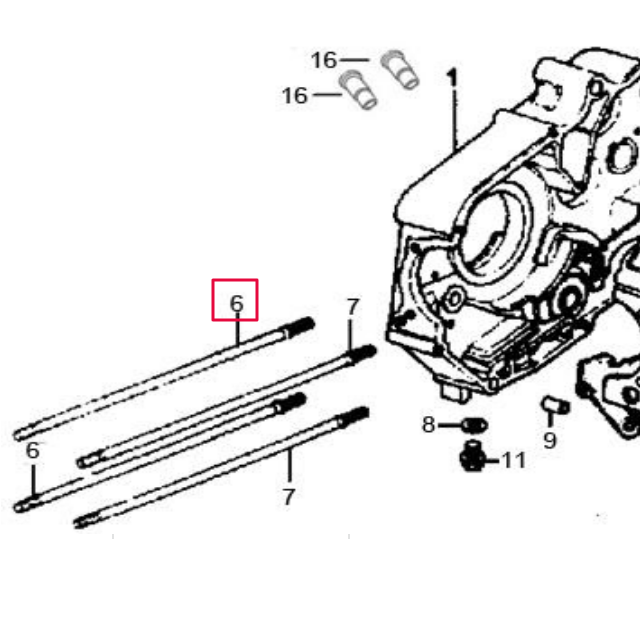 Espárrago cilindro tipo A Pitbike motor 125P YX