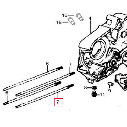 Espárrago cilindro tipo B Pitbike motor 125P YX 204M002