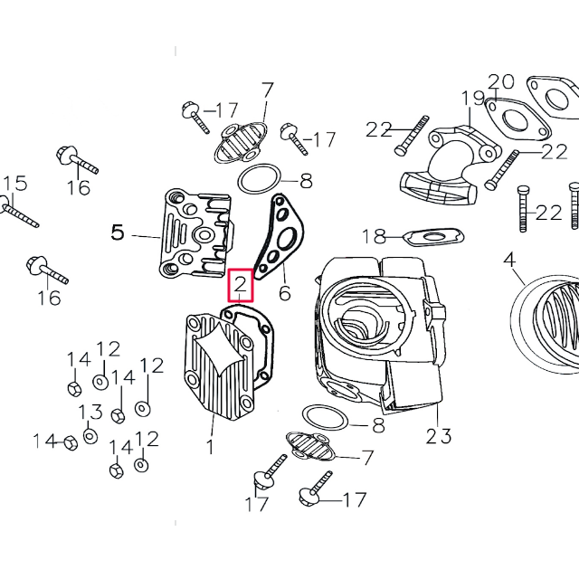 Junta tapa culata Pitbike motor 150-3/E 150-5 YX 206B009