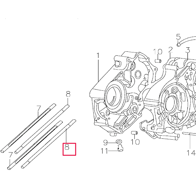 Espárrago cilindro tipo B Pitbike motor 150-3/E 150-5 YX 206M002
