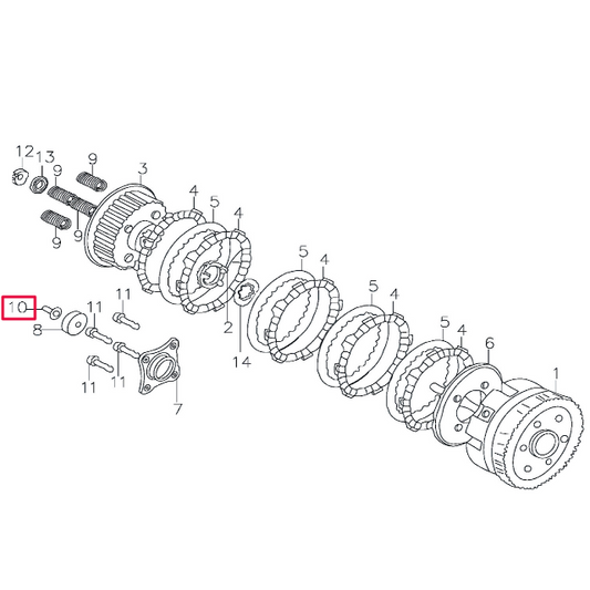 Empujador embrague Pitbike motor 150-3 150-5 YX 208-9-10