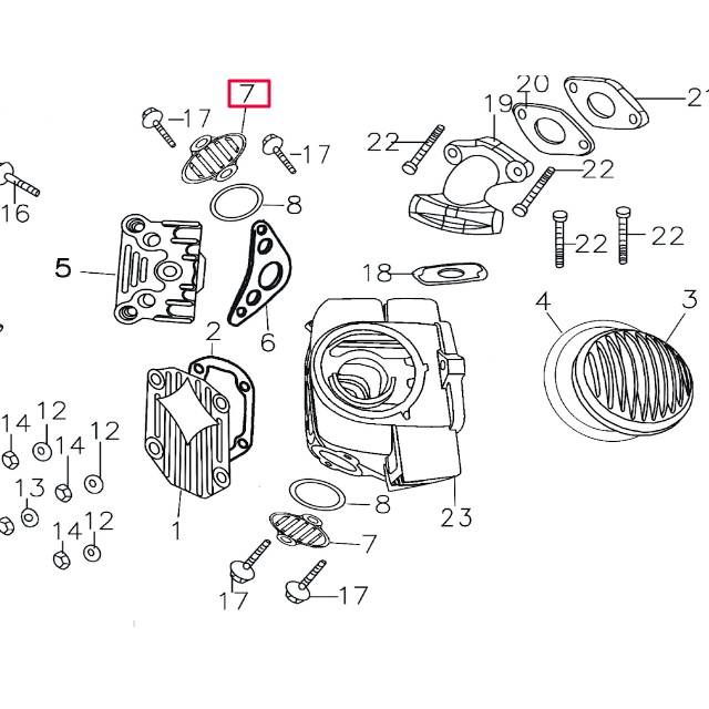 Tapa balancín Pitbike motor 150-3/E 150-5 YX 208A032